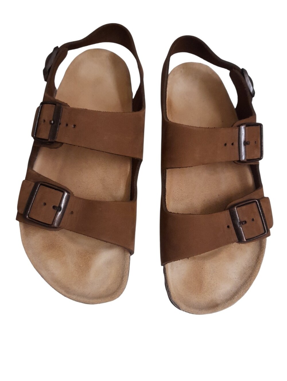Birkenstock Milano Brown Double Buckle Slingback Sandals